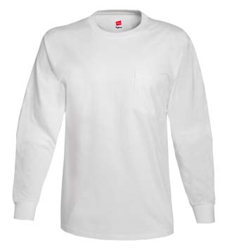 5596 - Long Sleeve Hanes T-Shirt with Pocket