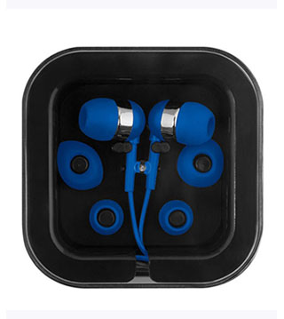 BLK-ICO-319 - Earbuds w/Microphone in Square Case