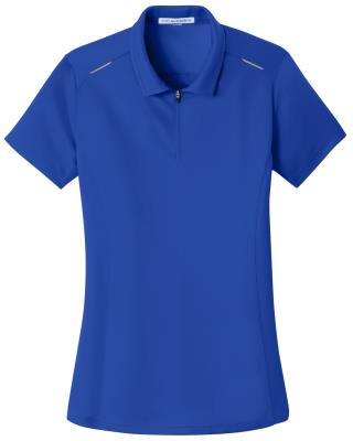 Ladies' Pinpoint Mesh Zip Polo