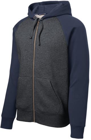 ST269 - Raglan Colorblock Full-Zip Hooded Fleece Jacket